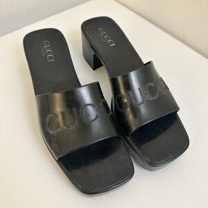 Authentic Gucci Black Women's rubber Sandals